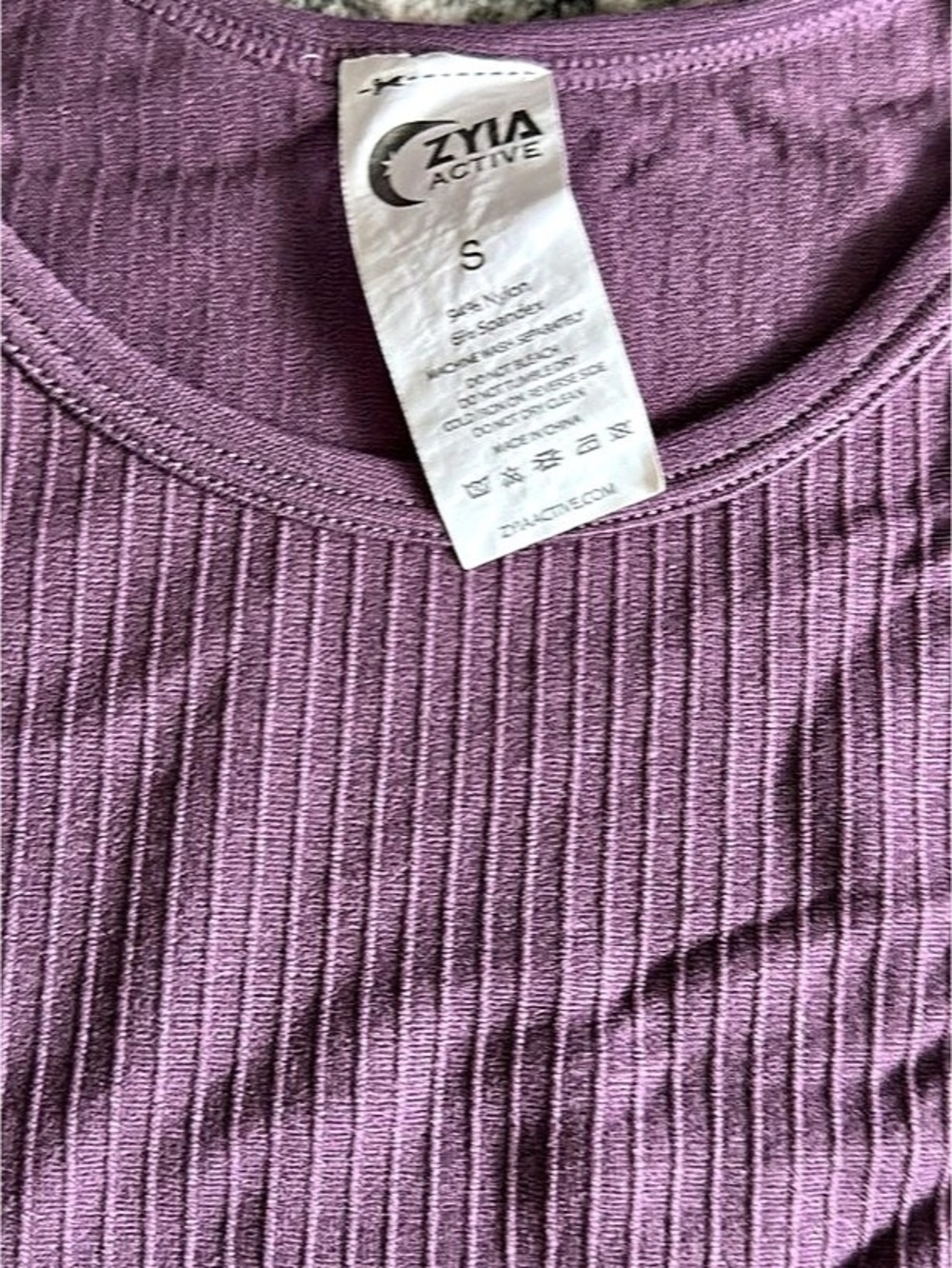 Zyia Active Parallel Tank Ribbed Top Purple Small - Picture 2 of 2